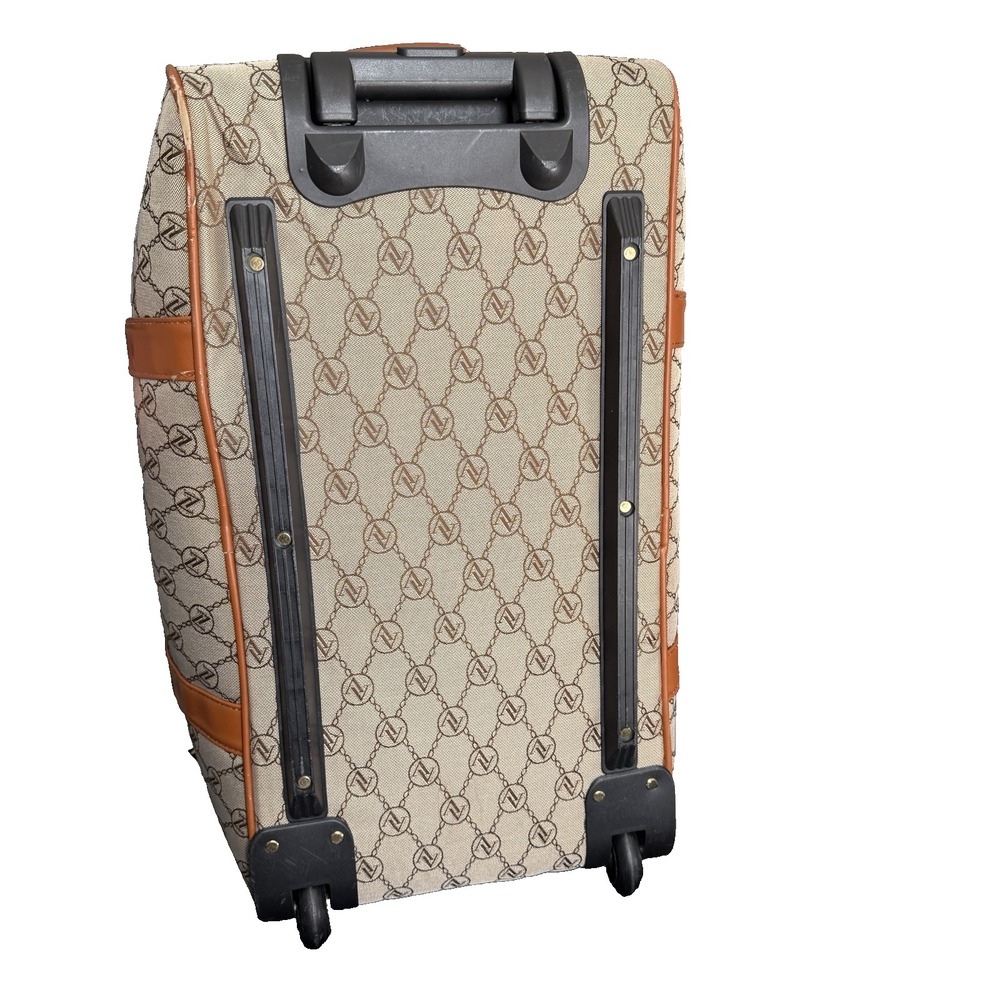Adrienne Vittadini Duffle Bag Signature Print Monogram Italian Travel Luggage - Picture 11 of 16